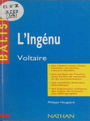 cover image of L'ingénu